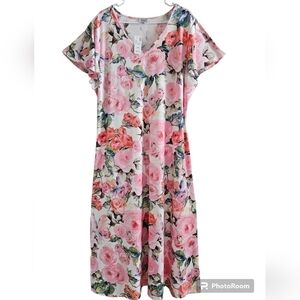 AVENUE MAXI DRESS SZ 22/24 PINK FLORAL NWT